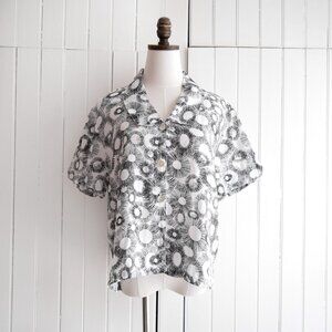 cut loose linen blouse | l/xl